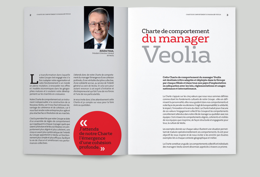 VEOLIA / CHARTE DU COMPORTEMENT MANAGER - IKONEO